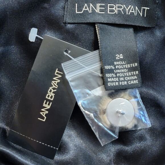 Lane Bryant Leopard Short Jacket 3/4 Sleeve Tan Black Plus Size 24 Chic Edgy - Picture 11 of 14